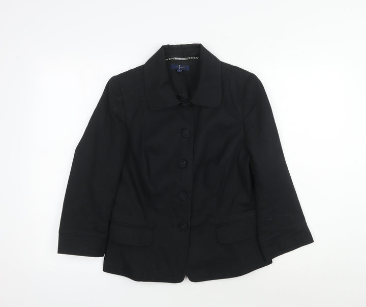 Jasper Conran Women's Black Blazer Size 12 Classic Fit