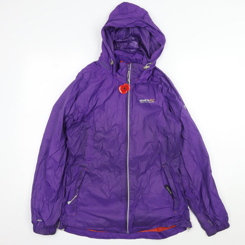 Regatta Women's Purple Waterproof Hooded Rain Jacket 14