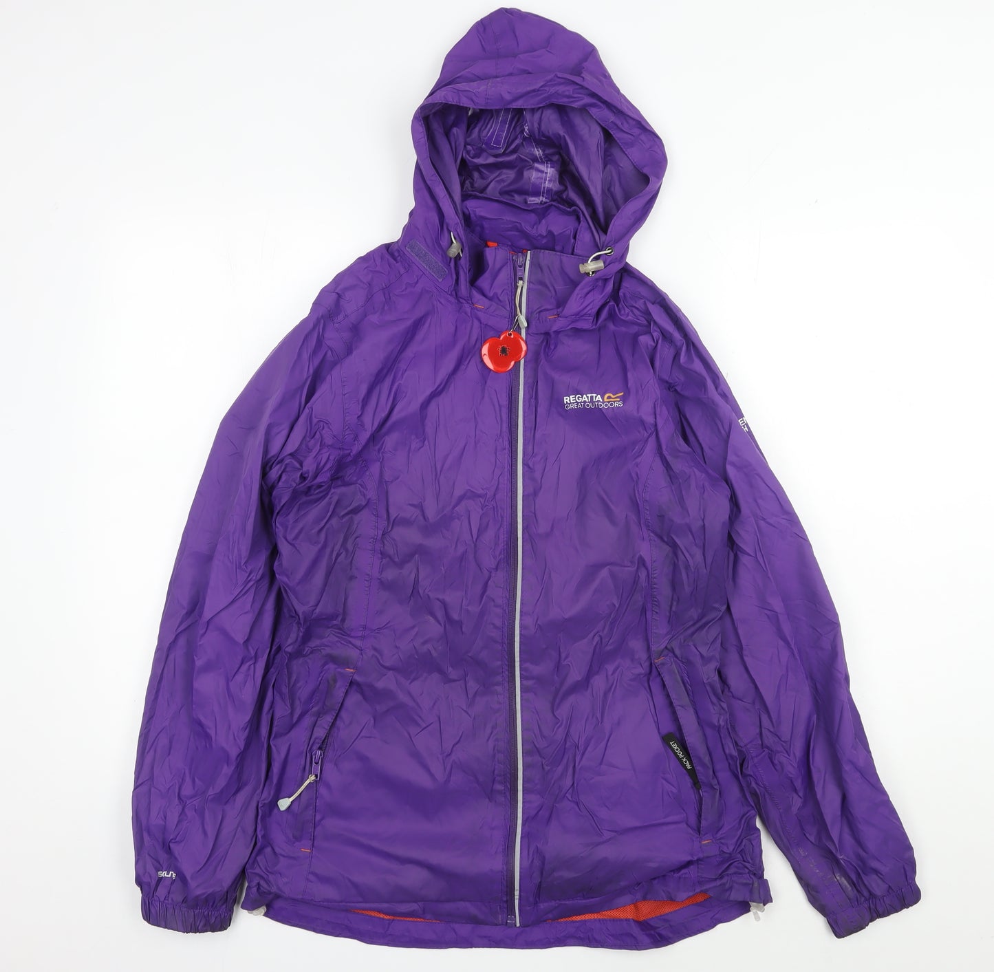 Regatta Women's Purple Waterproof Hooded Rain Jacket 14