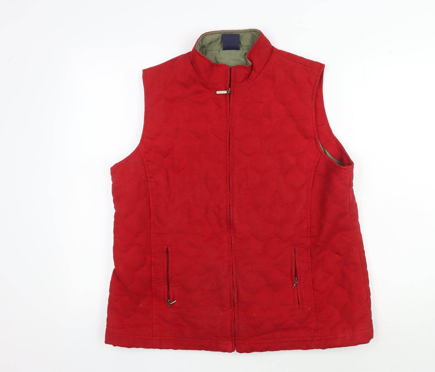 Tulchan Women's Red Quilted Waistcoat L Full Zip