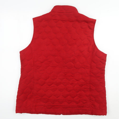 Tulchan Women's Red Quilted Waistcoat L Full Zip