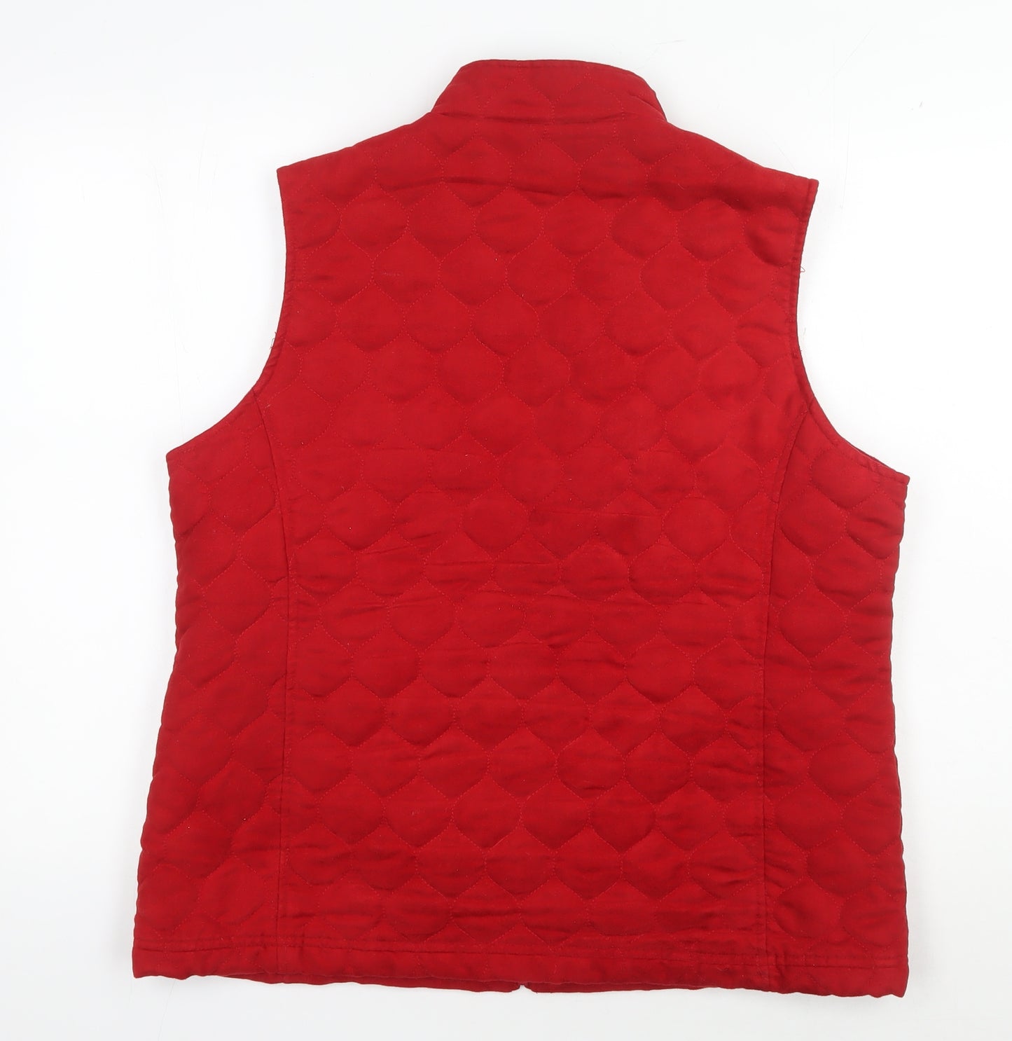 Tulchan Women's Red Quilted Waistcoat L Full Zip