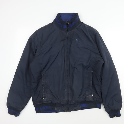 Parx Men's Blue Bomber Jacket - L, Casual Style