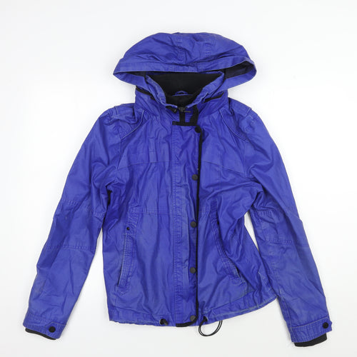 Next Women's Blue Hooded Jacket Size 12 - Casual Mid-Length