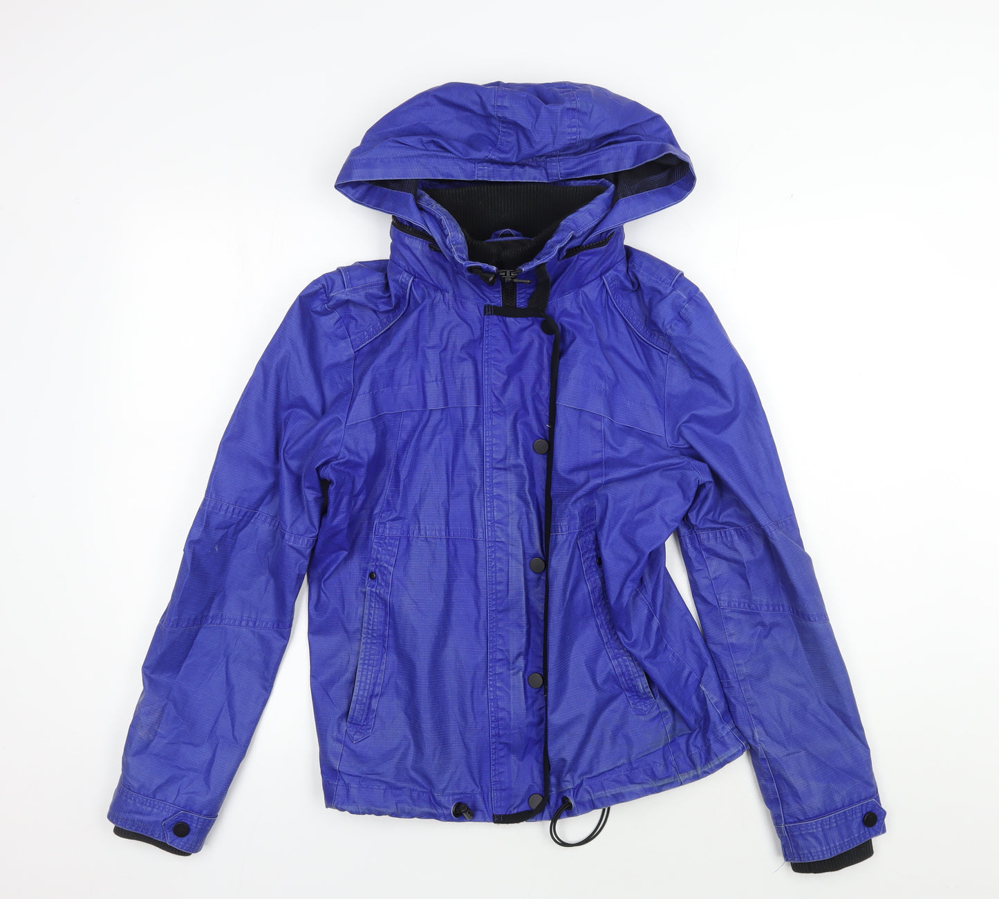 Next Women's Blue Hooded Jacket Size 12 - Casual Mid-Length