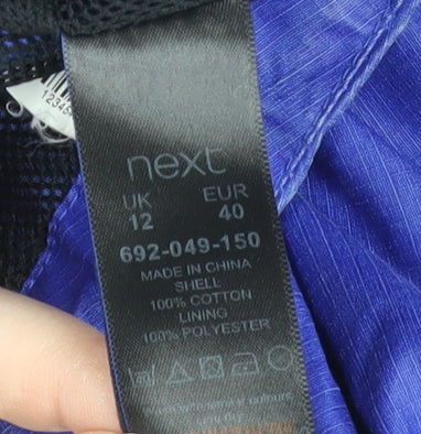 Next Women's Blue Hooded Jacket Size 12 - Casual Mid-Length