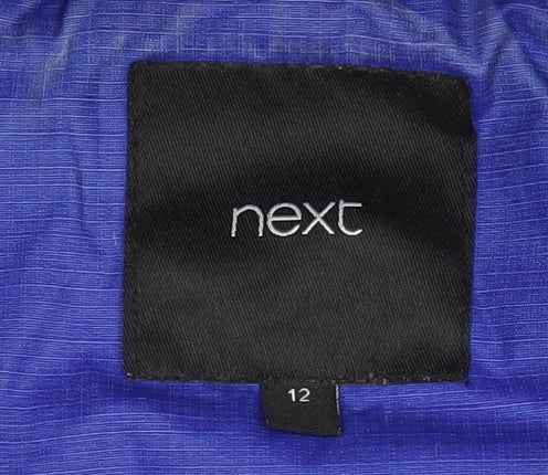 Next Women's Blue Hooded Jacket Size 12 - Casual Mid-Length