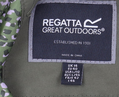 Regatta Women's Green Parka Jacket Size 14 Waterproof
