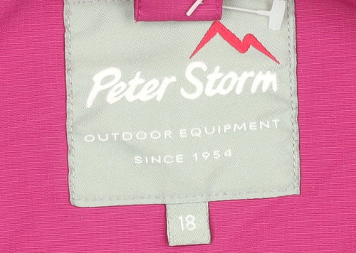 Peter Storm Women's Pink Waterproof Rain Jacket Size 18