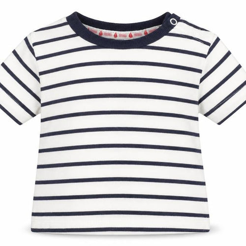Jasper Conran Unisex Baby T-Shirt, White Striped, 0-12 Months