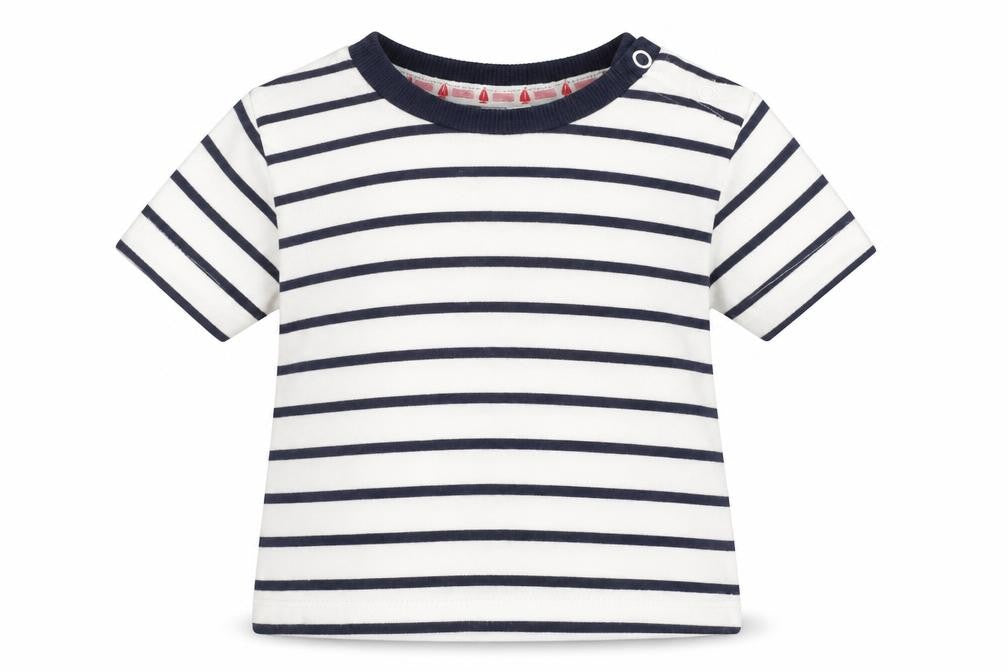 Jasper Conran Unisex Baby T-Shirt, White Striped, 0-12 Months