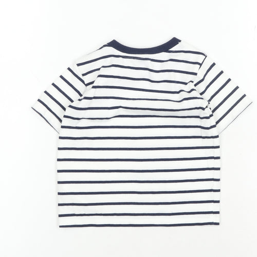 Jasper Conran Unisex Baby T-Shirt, White Striped, 0-12 Months