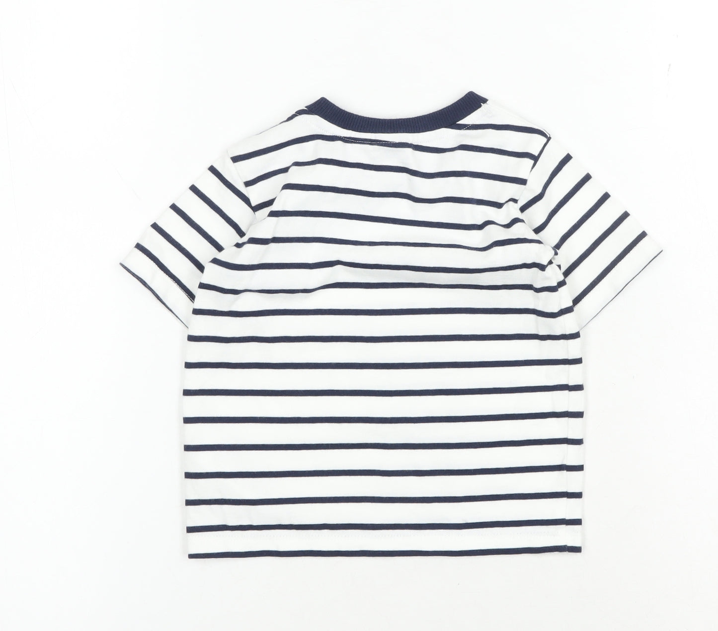 Jasper Conran Unisex Baby T-Shirt, White Striped, 0-12 Months