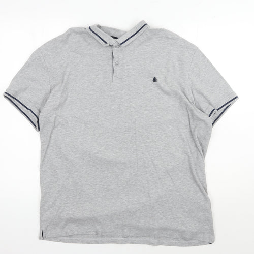 Jack & Jones Men's Grey 2XL Polo Shirt