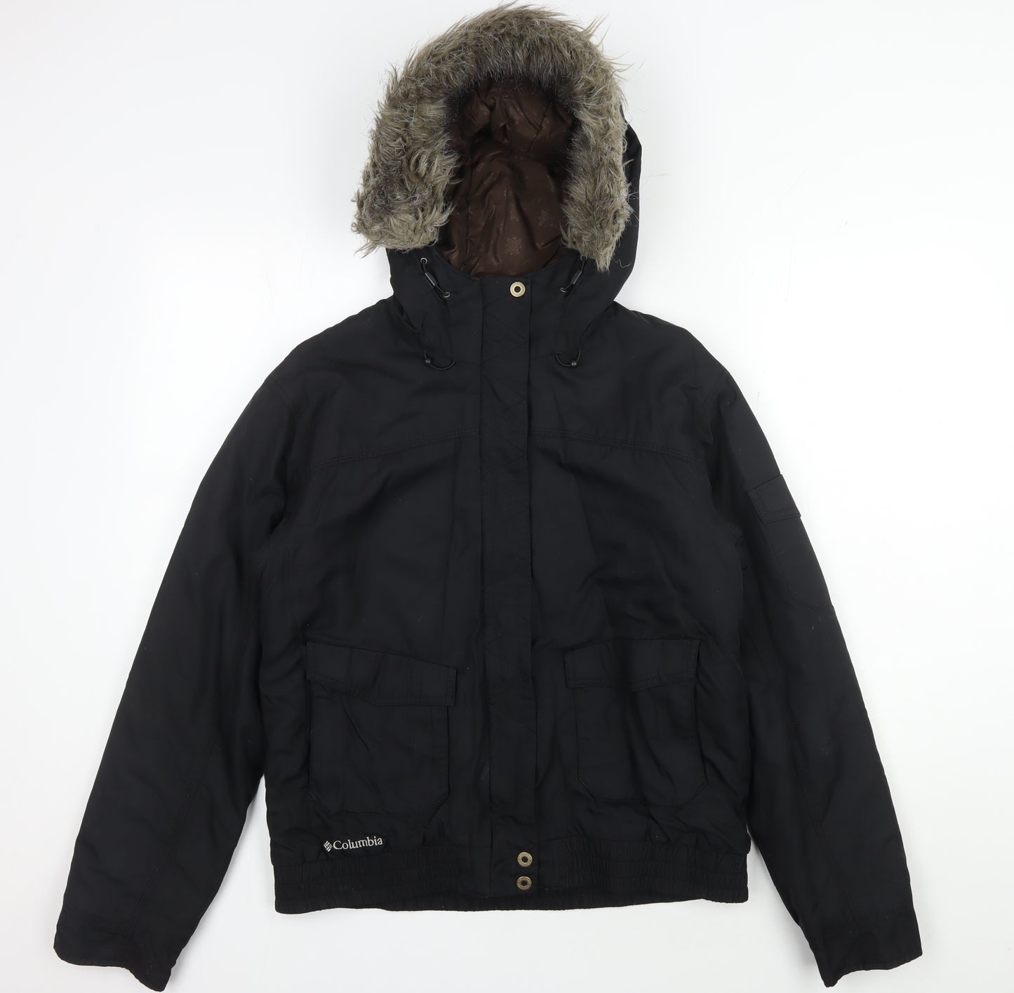Columbia Women's Black Parka Jacket with Fur Trim Hood M