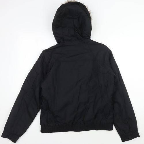 Columbia Women's Black Parka Jacket with Fur Trim Hood M