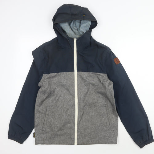 Element Women's Blue Grey Basic Hooded Jacket, Size 16, Casual