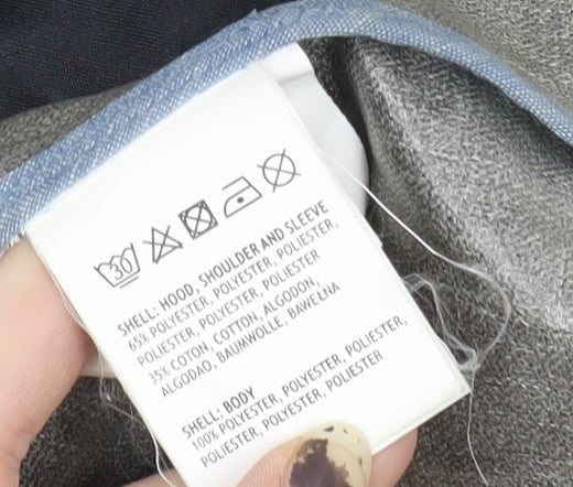 Element Women's Blue Grey Basic Hooded Jacket, Size 16, Casual