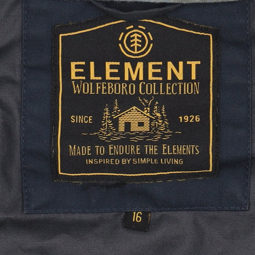Element Women's Blue Grey Basic Hooded Jacket, Size 16, Casual