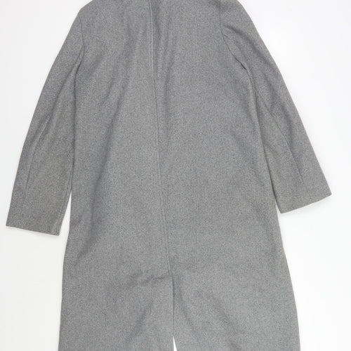 New Look Women's Grey Long Overcoat Size 8