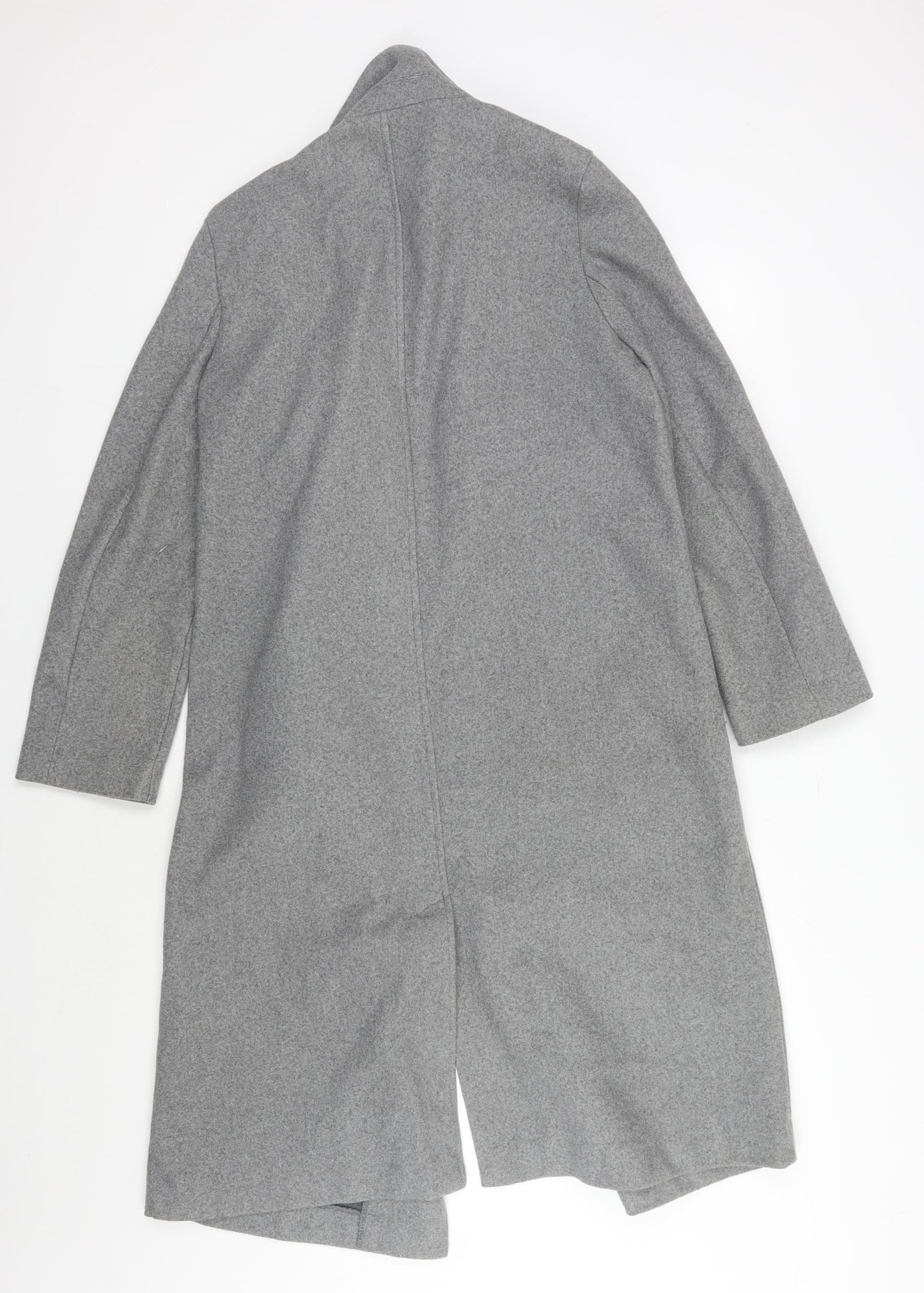 New Look Women's Grey Long Overcoat Size 8