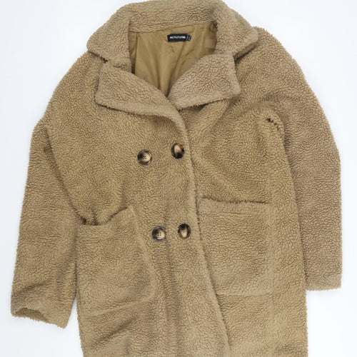 PrettyLittleThing Women's Beige Pea Coat Size 10
