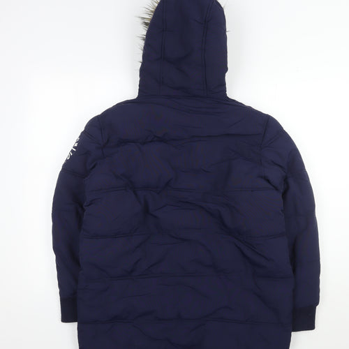 Nickelson Boys Blue Long Parka Jacket 13-14 Years