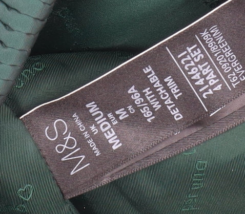 M&S Women's Green Hooded Puffer Jacket Medium