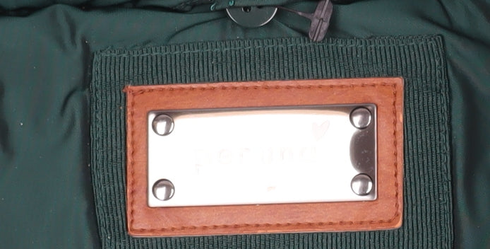 M&S Women's Green Hooded Puffer Jacket Medium