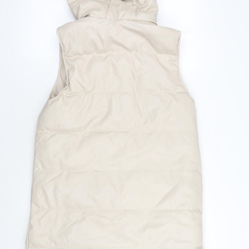 Zara Women's Beige Waistcoat Puffer Jacket, Size 12