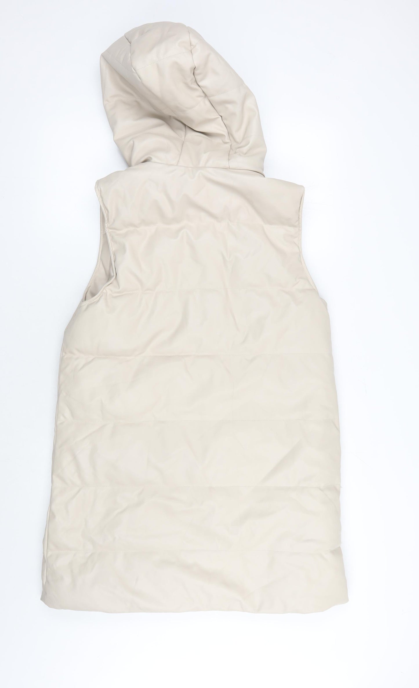 Zara Women's Beige Waistcoat Puffer Jacket, Size 12