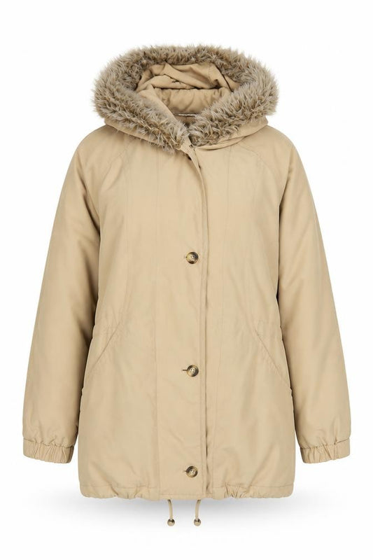 Front view of Marks & Spencer Women's Beige Parka Jacket, size 12