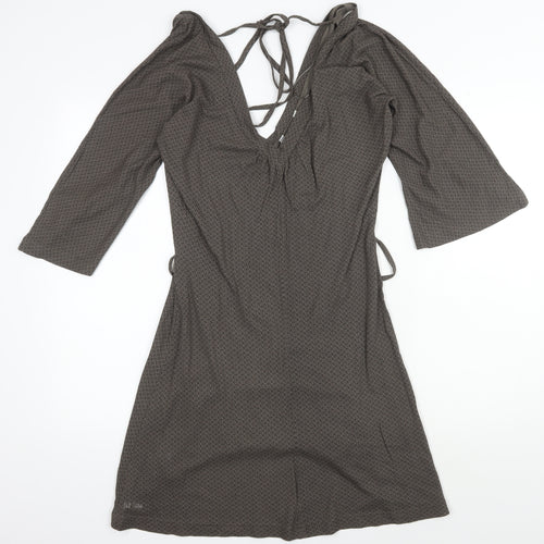 Fat Face Women's Grey A-Line V-Neck Dress Size 10