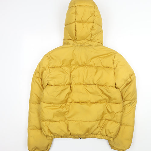 H&M Boys Yellow Puffer Jacket 13-14 Years Hooded Winter Coat