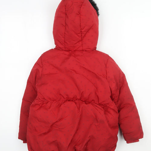 George Girls Red Minnie Mouse Puffer Jacket 5-6 Years