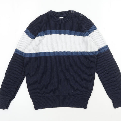 La Redoute Boys Blue Striped Pullover Jumper Size 10