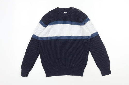 La Redoute Boys Blue Striped Pullover Jumper Size 10