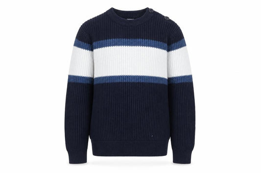La Redoute Boys Blue Striped Pullover Jumper Size 10