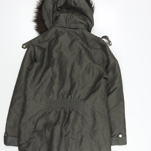 Marks and Spencer Women's Green Parka - Size 12