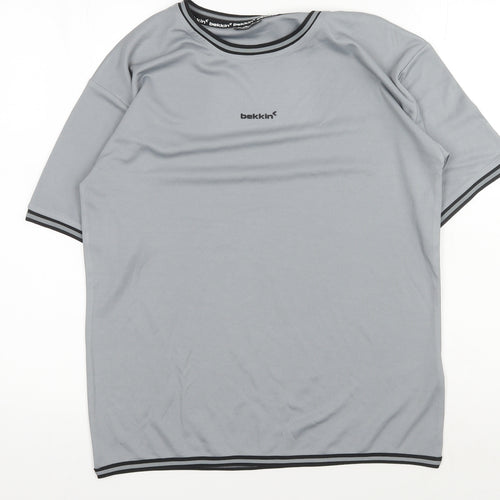 Bekkin Boys Grey T-Shirt 13-14 Years Jersey Crew Neck