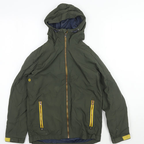 Next Boys Green Nylon Parka Jacket 9 Years - Full Zip Hooded Coat