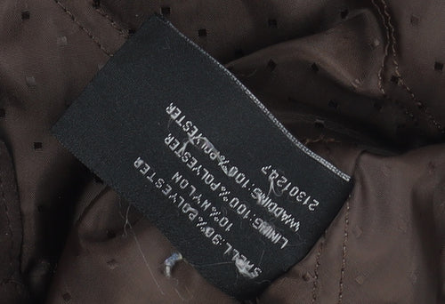 Kuss Women's Brown Rain Coat, Hooded, Long, Size L