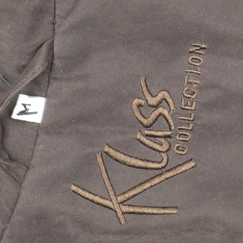 Kuss Women's Brown Rain Coat, Hooded, Long, Size L