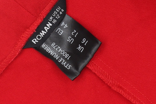 Roman Women's Red Straight Leg Trousers, Size 16