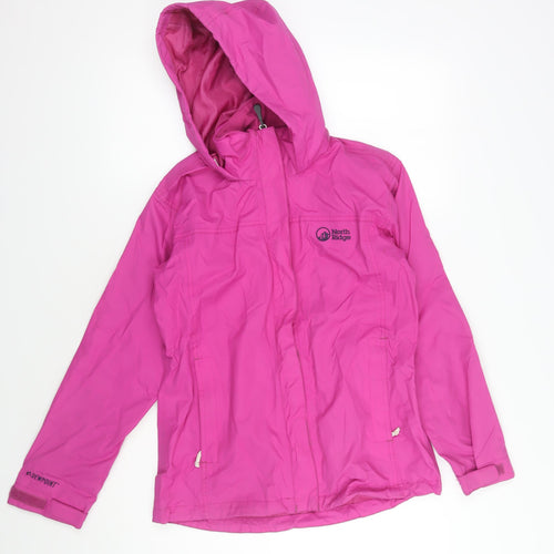 North Ridge Women's Pink Hooded Rain Coat Size 10