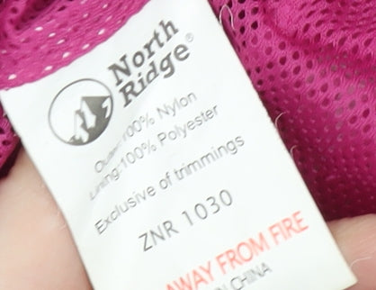 North Ridge Women's Pink Hooded Rain Coat Size 10