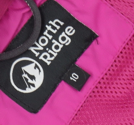 North Ridge Women's Pink Hooded Rain Coat Size 10
