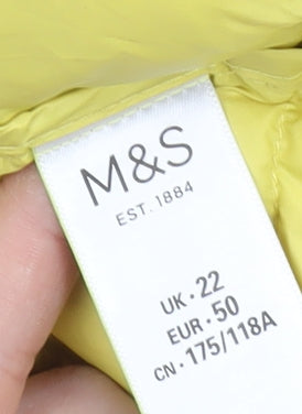 Marks and Spencer Yellow Sleeveless Waistcoat, Size 22