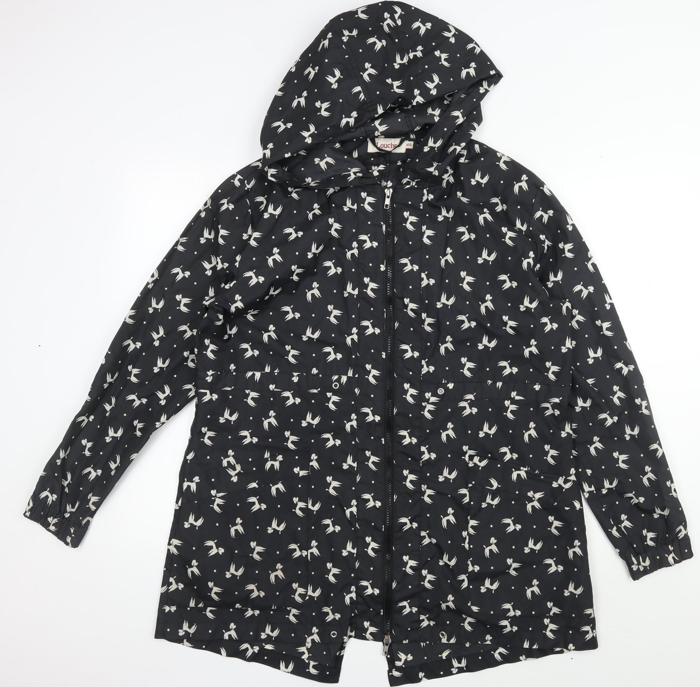 Louche Women's Black Animal Print Hooded Jacket M