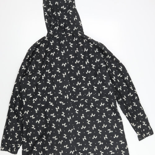 Louche Women's Black Animal Print Hooded Jacket M